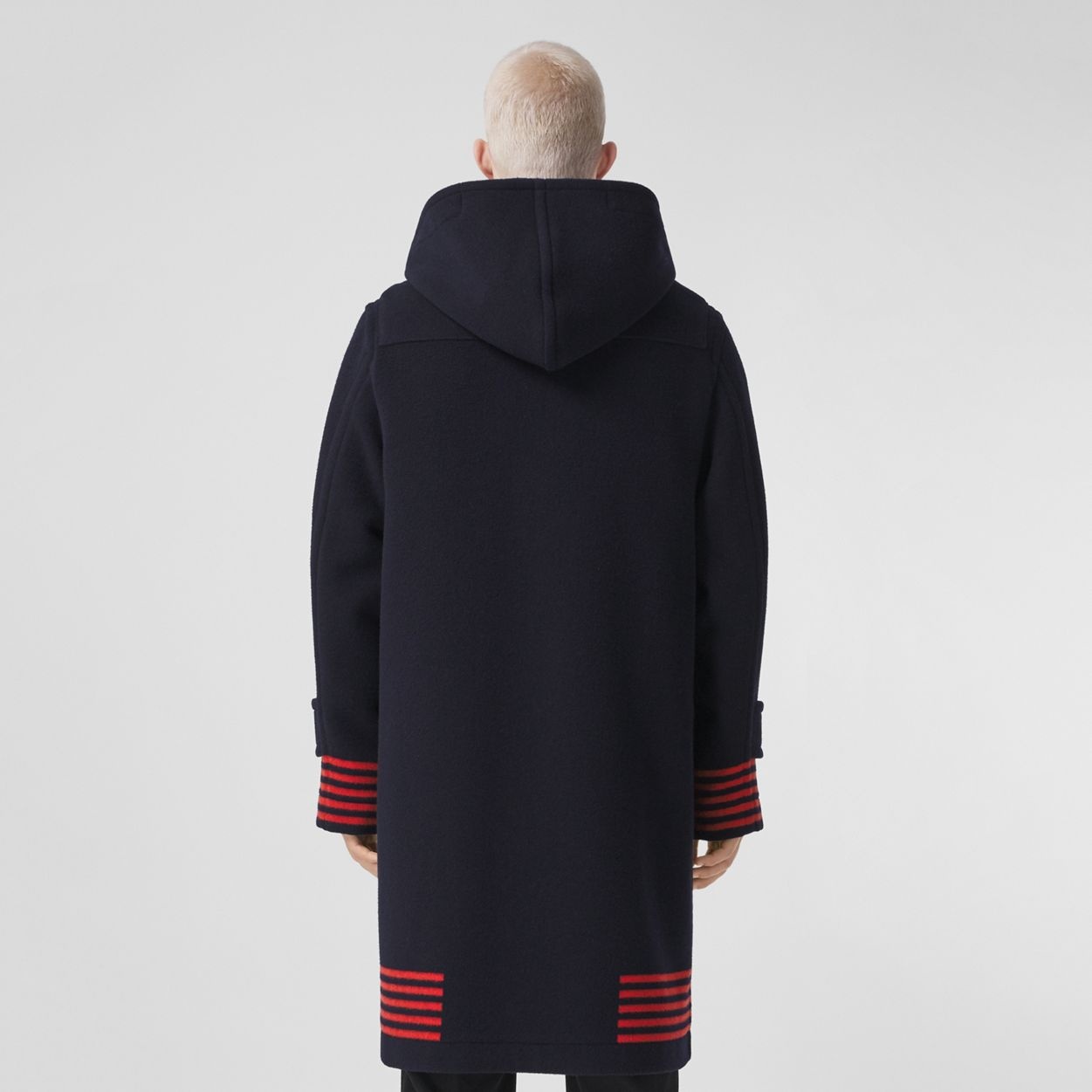 Stripe Detail Wool Duffle Coat - 3