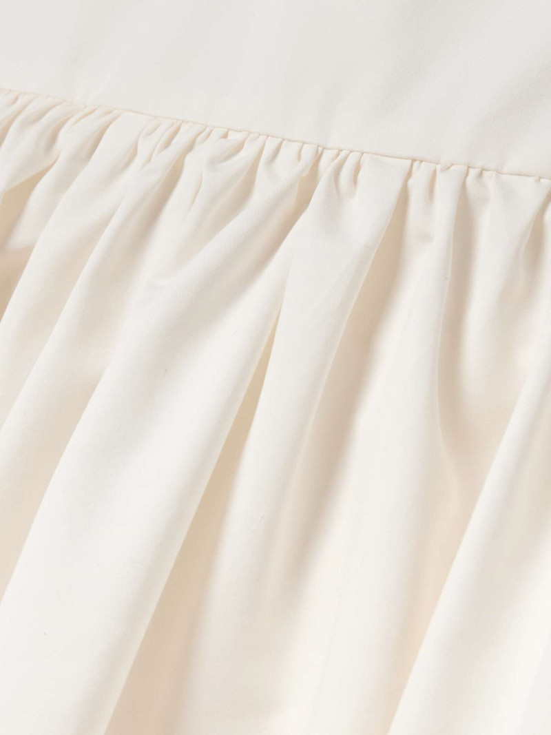 Gathered pleated cotton and silk-blend poplin midi dress 4