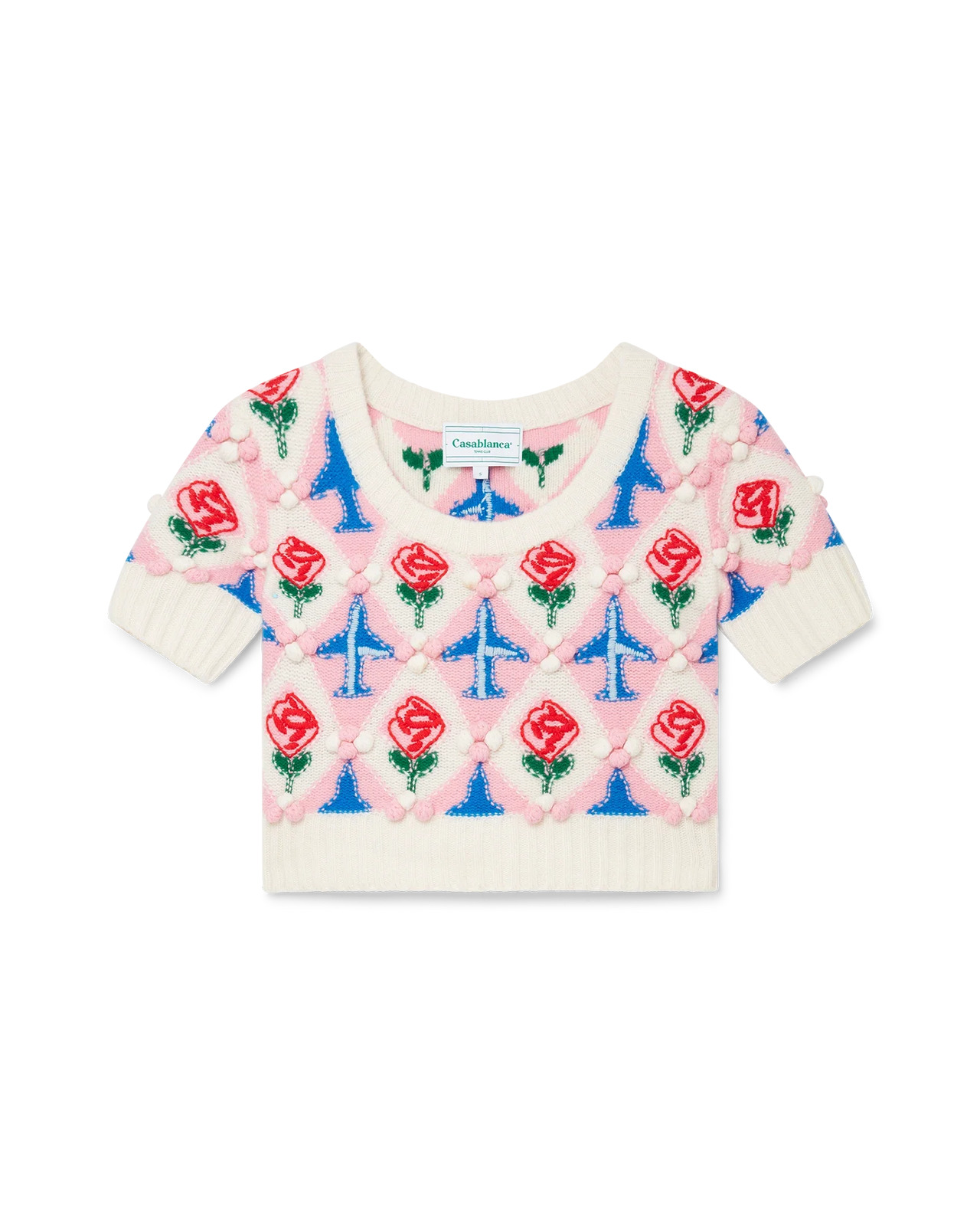 Cropped Argyle Jumper - 1