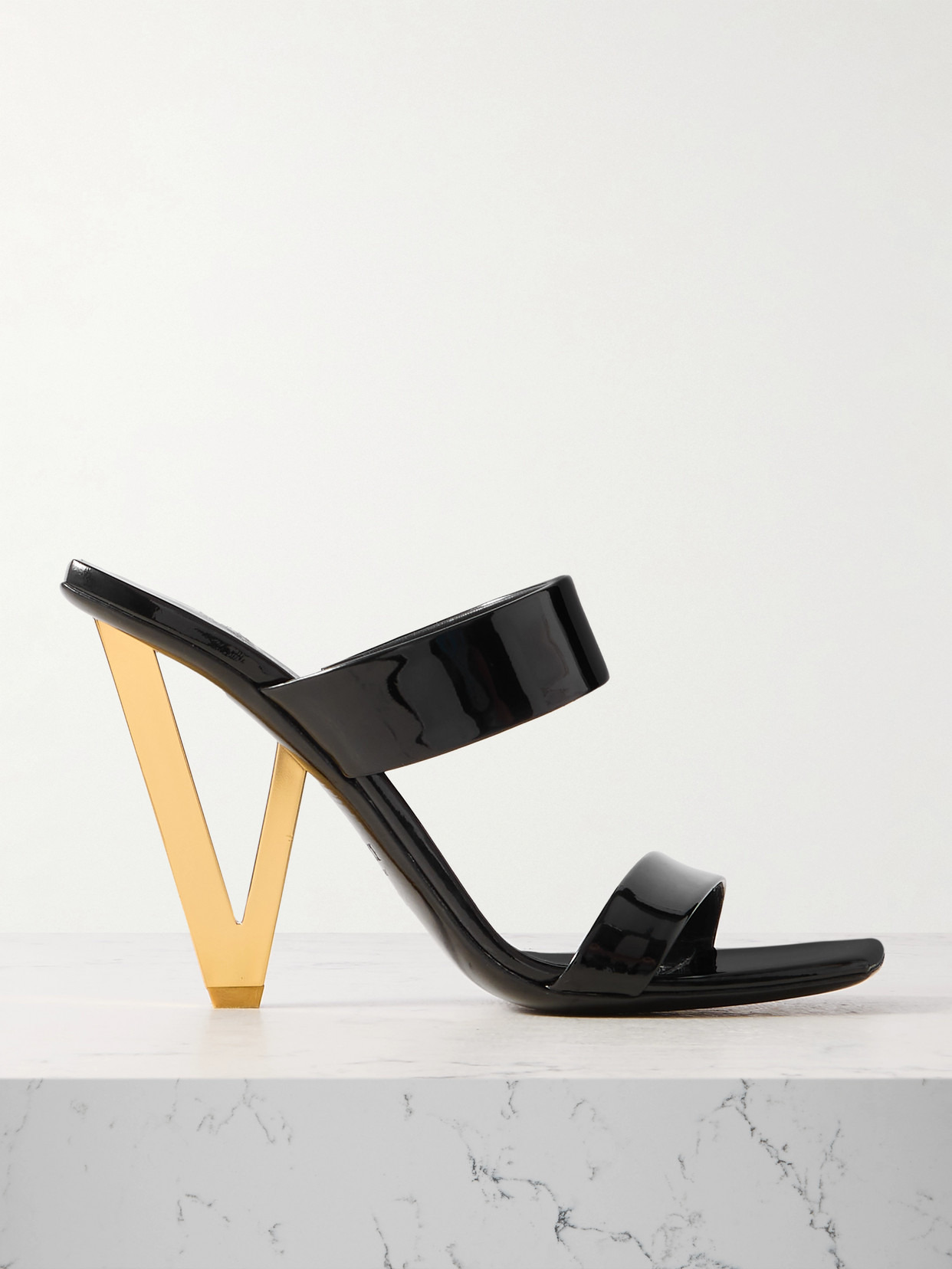 Embellished Patent-leather Sandals - 1