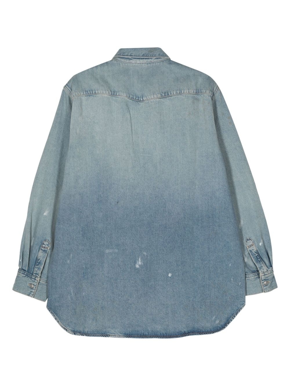 paint-splatter denim shirt - 2