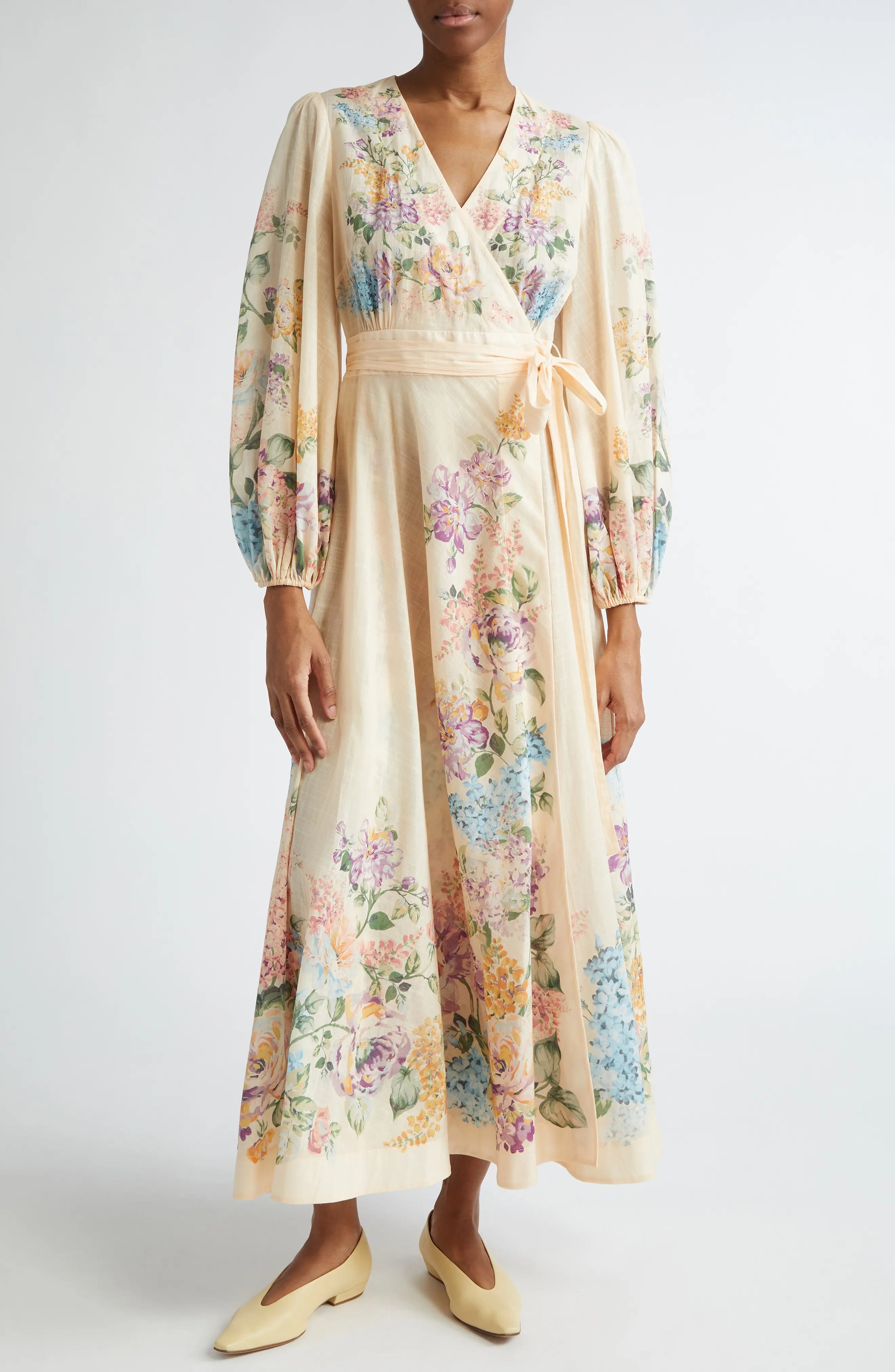 Halliday Floral Long Sleeve Wrap Dress - 1