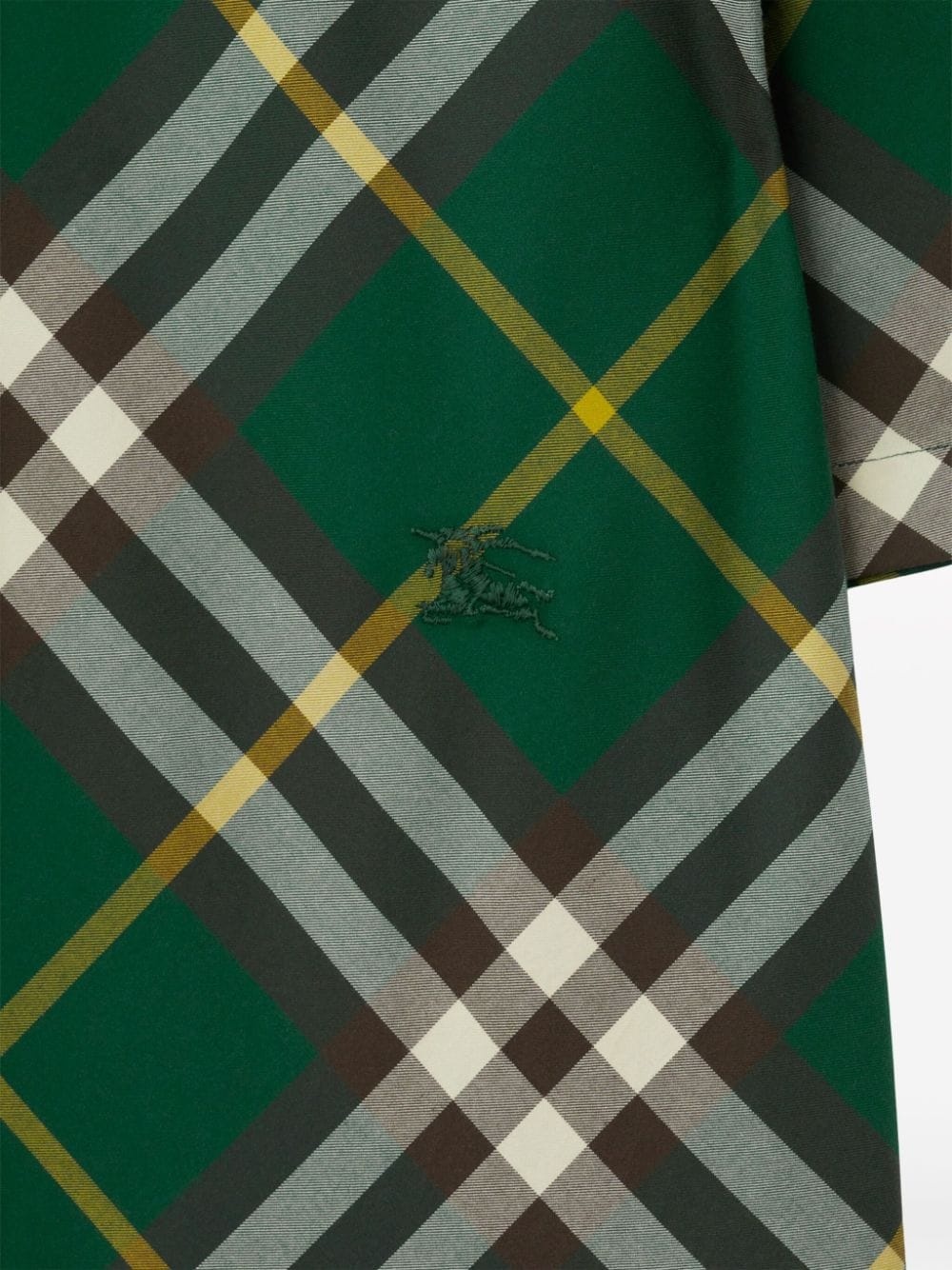 logo-embroidered plaid shirt - 5