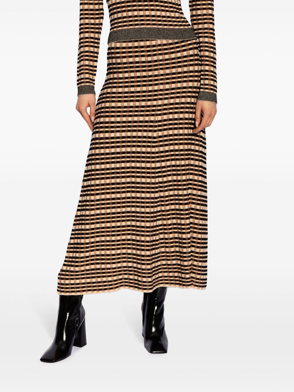 Amal checked jacquard skirt - 3