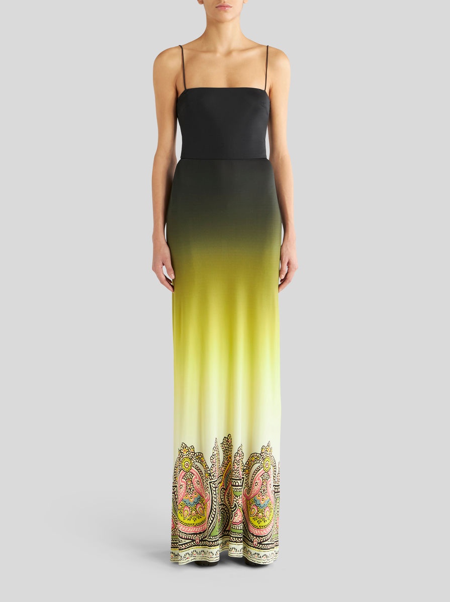 LONG JERSEY DRESS WITH COLOUR SHADING AND PAISLEY PROFILE - 2