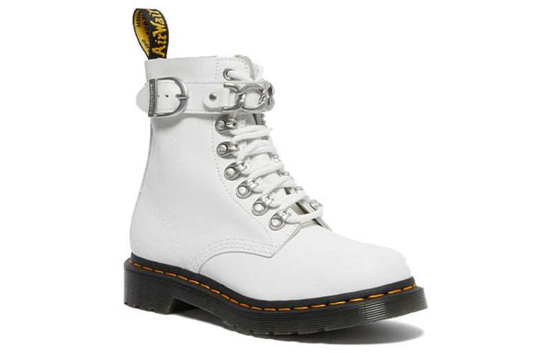Dr. Martens (WMNS) Dr. Martens 1460 Pascal Chain Leather Lace Up Boot 'White' 27266100 outlook
