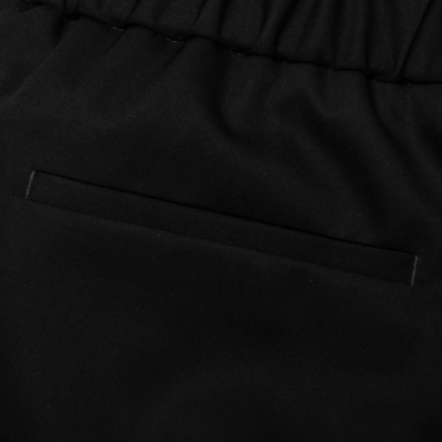 STRAIGHT LEG WOOL TROUSER - BLACK - 6