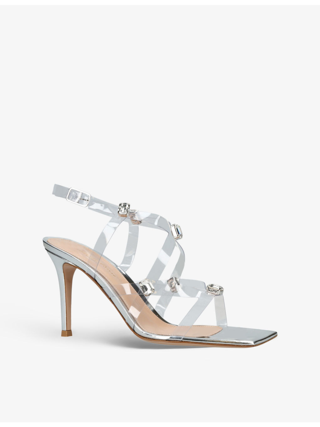 Crystal Fever 105 PVC and leather heeled sandals - 3