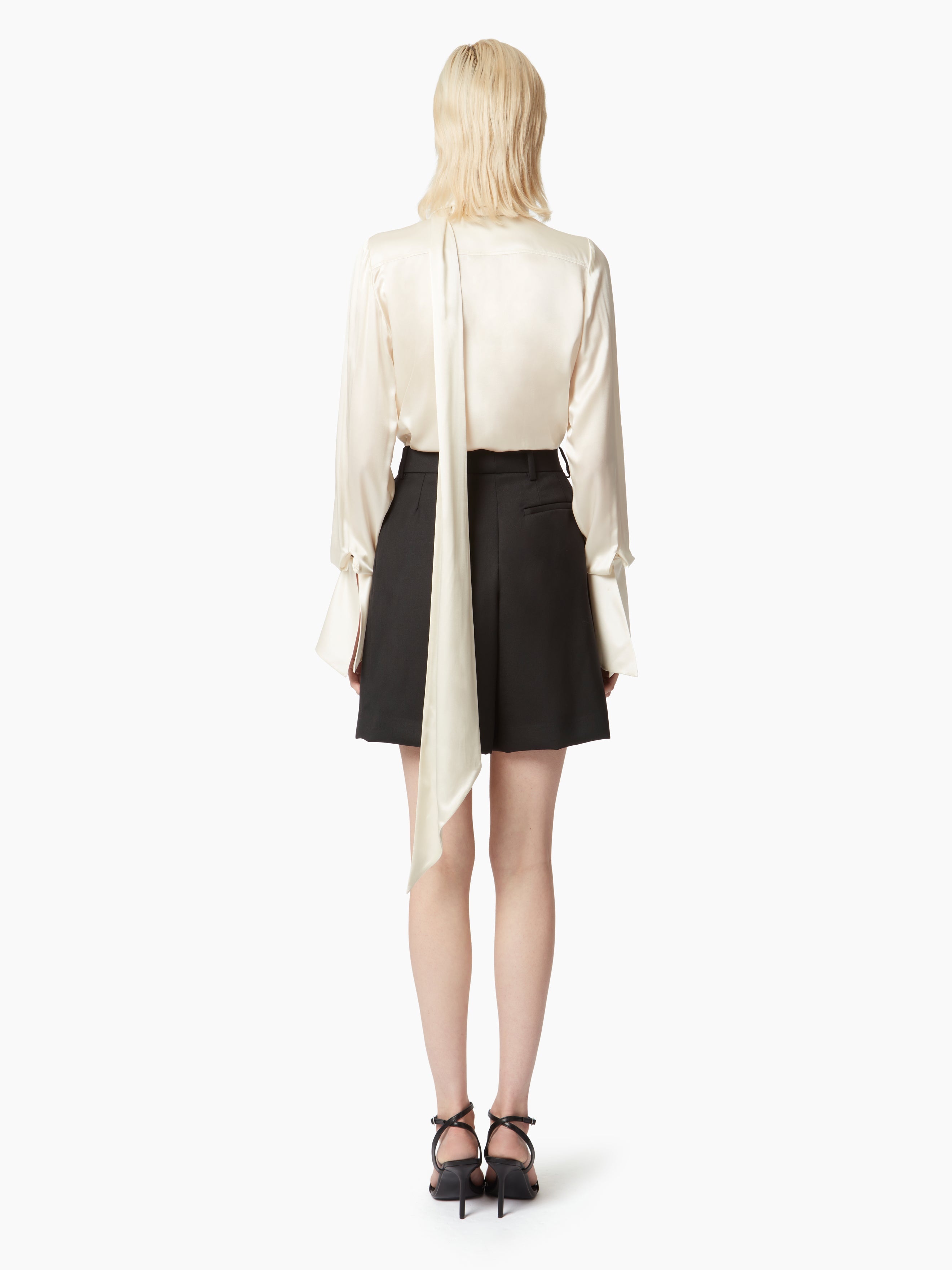 SATIN LAVALIERE SHIRT - 4