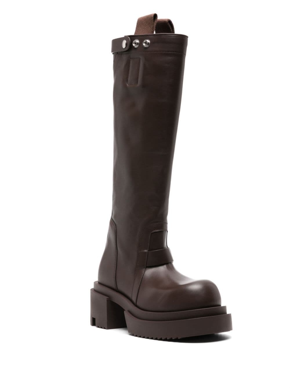 80mm polished-leather knee-high boots - 2