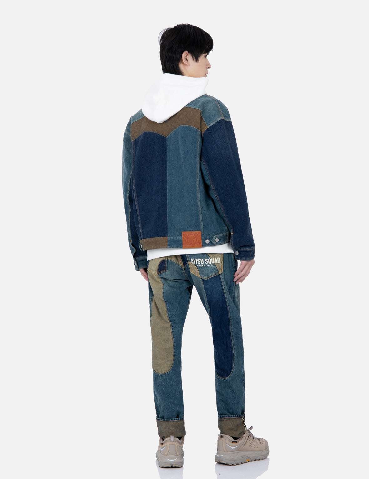 Deconstruction Fabric Blocking Denim Jacket - 4