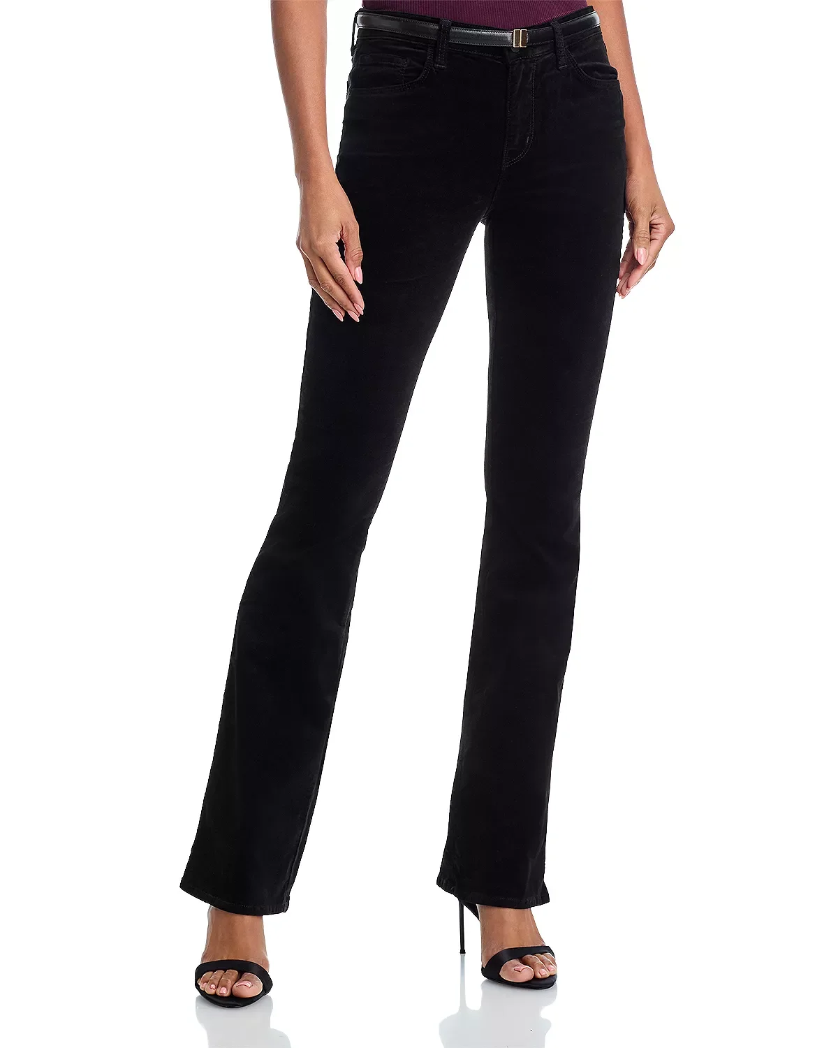 Stevie Velvet High Rise Straight Jeans in Noir - 1