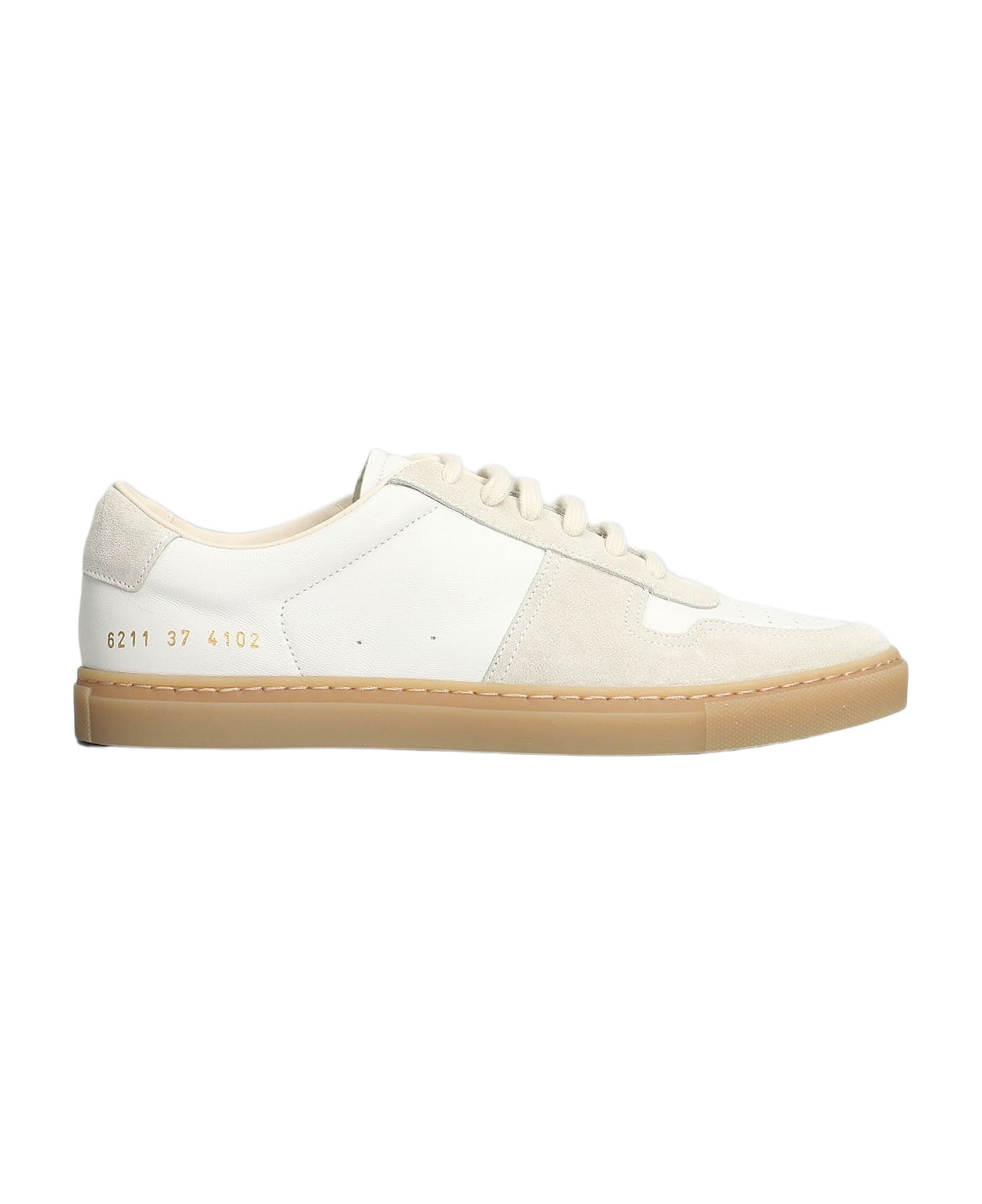 Bball Slim Sneakers In White Suede And Leather - 1