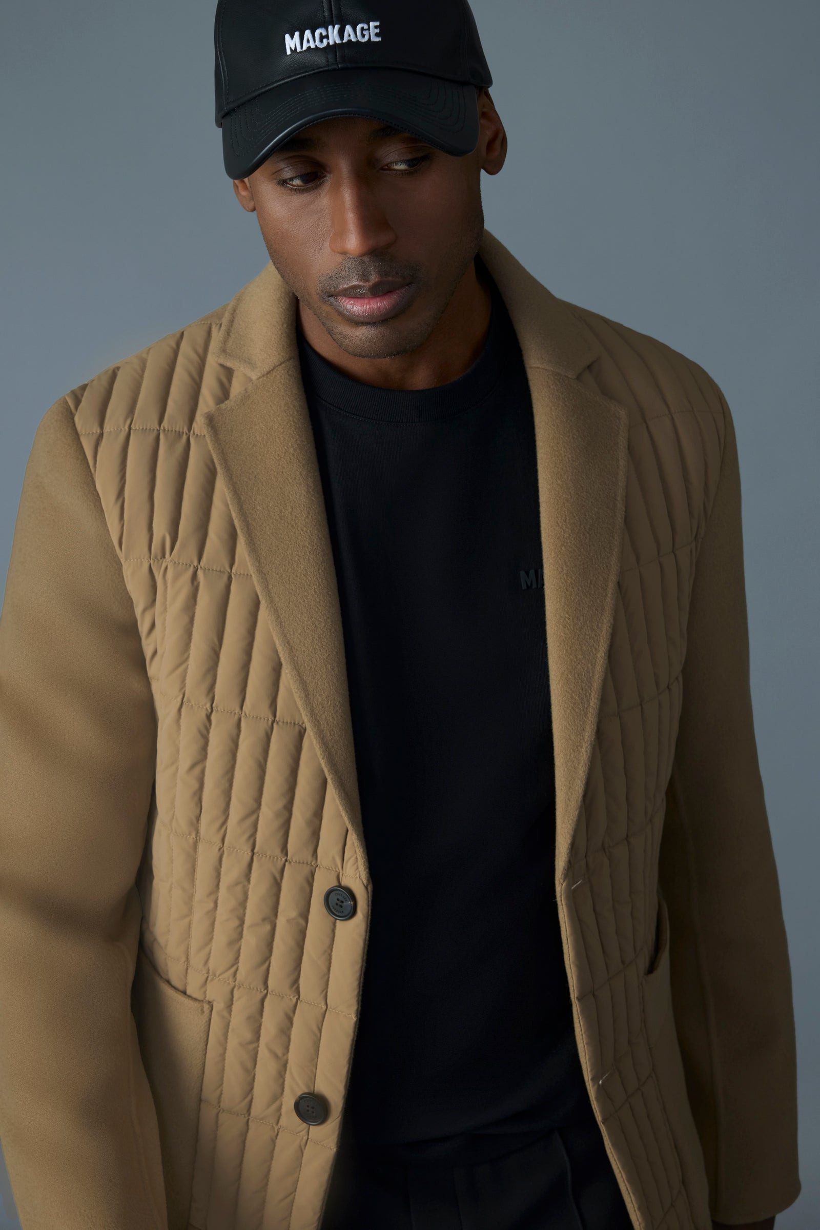 JOHN Mixed-media vertical quilt blazer - 5