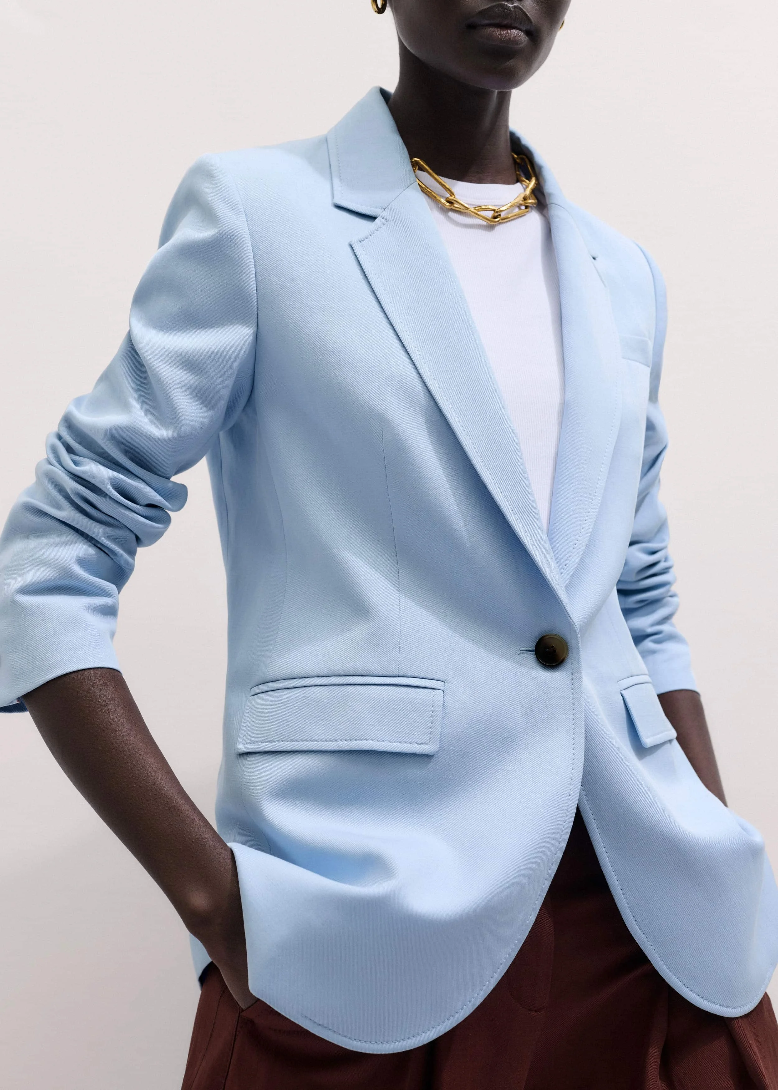 Sharp Shoulder Blazer - 1