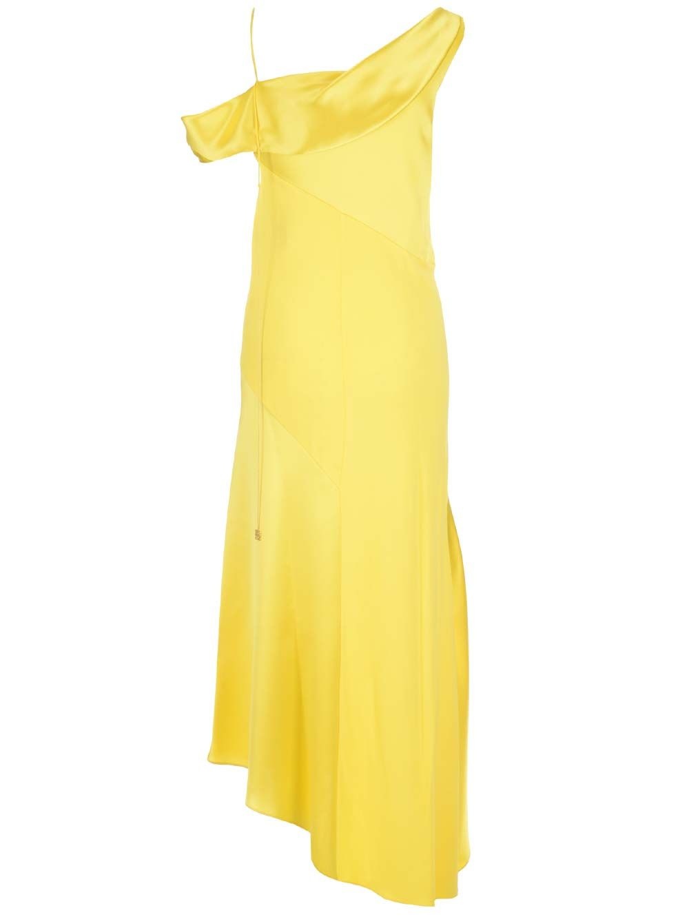 Draped Midi Dress Dresses Yellow - 2