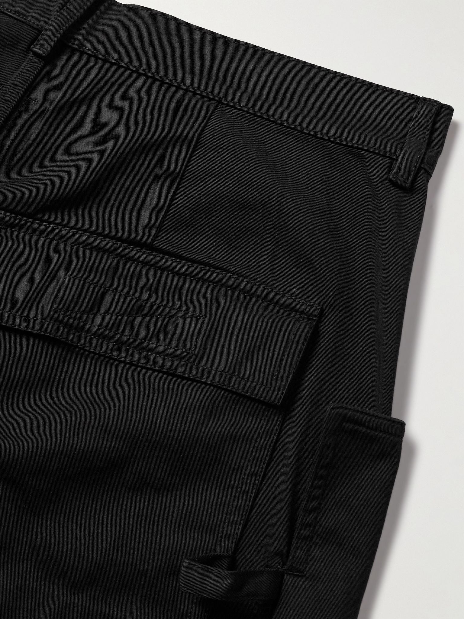 Stefan Wide-Leg Cotton-Twill Cargo Trousers Black - 5