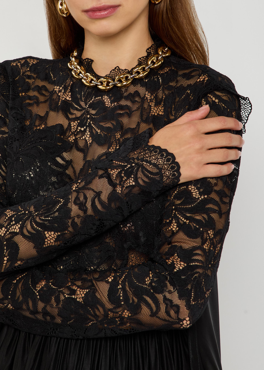 Rabanne Floral Guipure Lace and Satin-jersey Mini Dress - 5