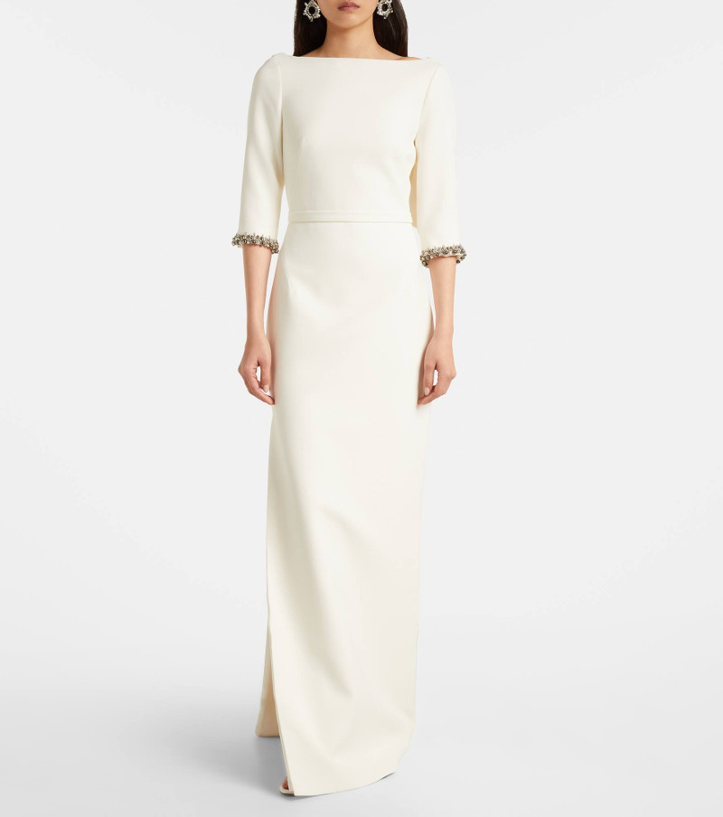 Safiyaa Bridal Amaris embellished crêpe gown outlook