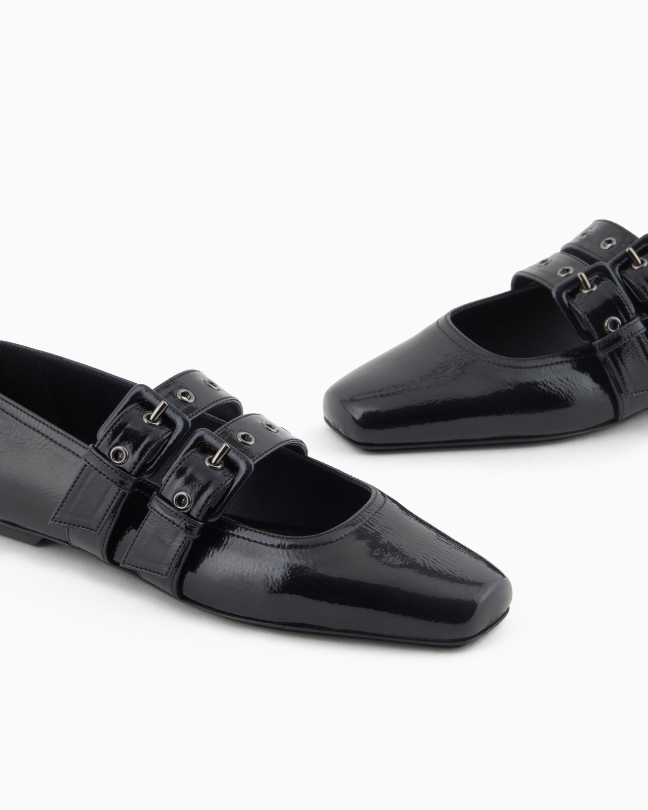 PATENT LEATHER BALLERINAS WITH DOUBLE STRAP - 5