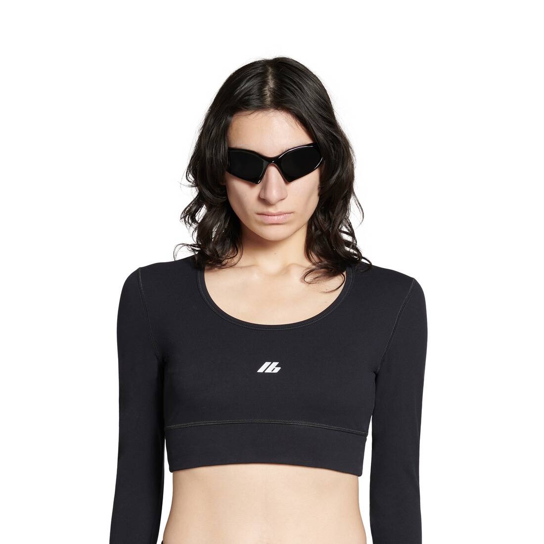 Women's Activewear Long Sleeve Sports Bra in Black - 5