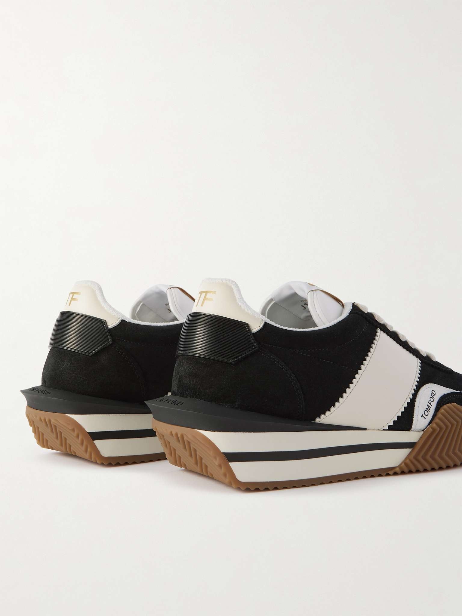TOM FORD James Rubber-Trimmed Leather, Suede and Nylon