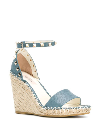 Valentino Rockstud 100mm wedge espadrilles outlook