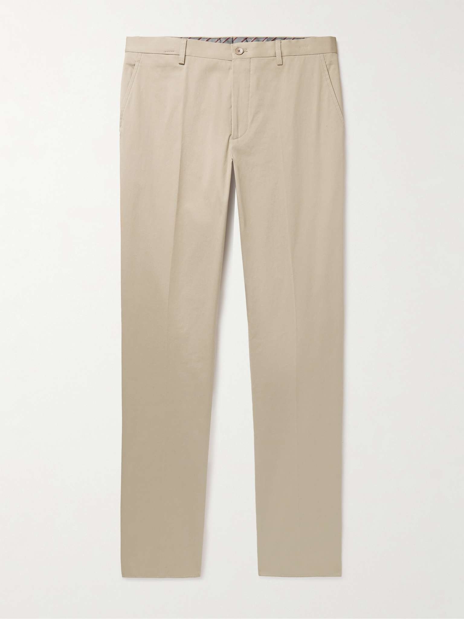 Slim-Fit Cotton-Blend Gabardine Trousers - 1