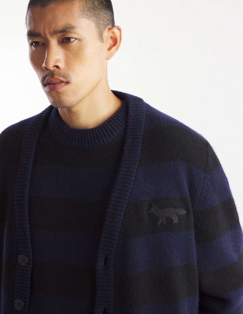 FESTIVE PROFILE FOX PATCH STRIPPED CARDIGAN 4