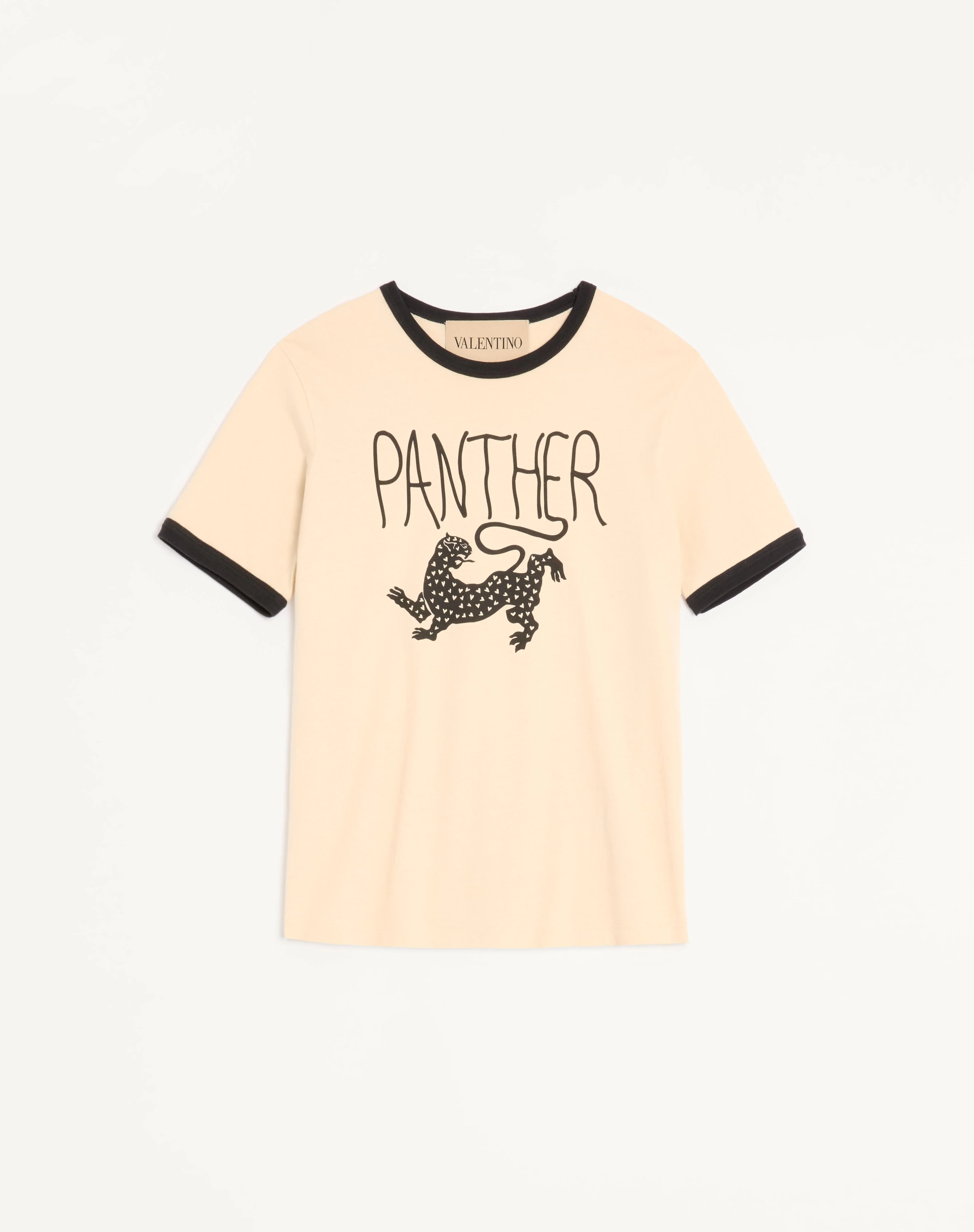 VALENTINO COTTON T-SHIRT WITH PANTHER PRINT - 1