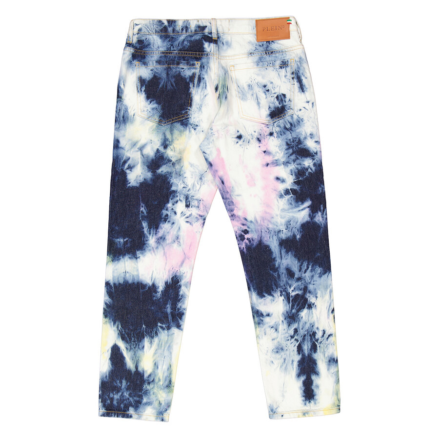 Philipp Plein Tie Dye Bleached Boyfriend Denim Jeans - 7