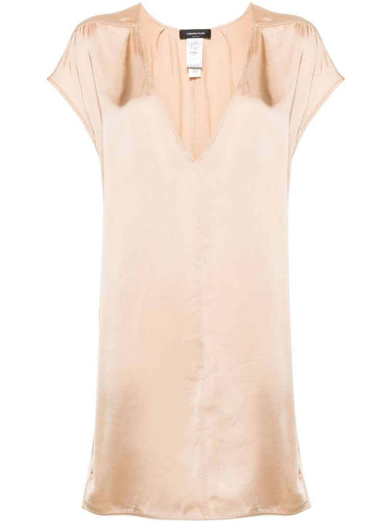 beaded trim satin tunic 1