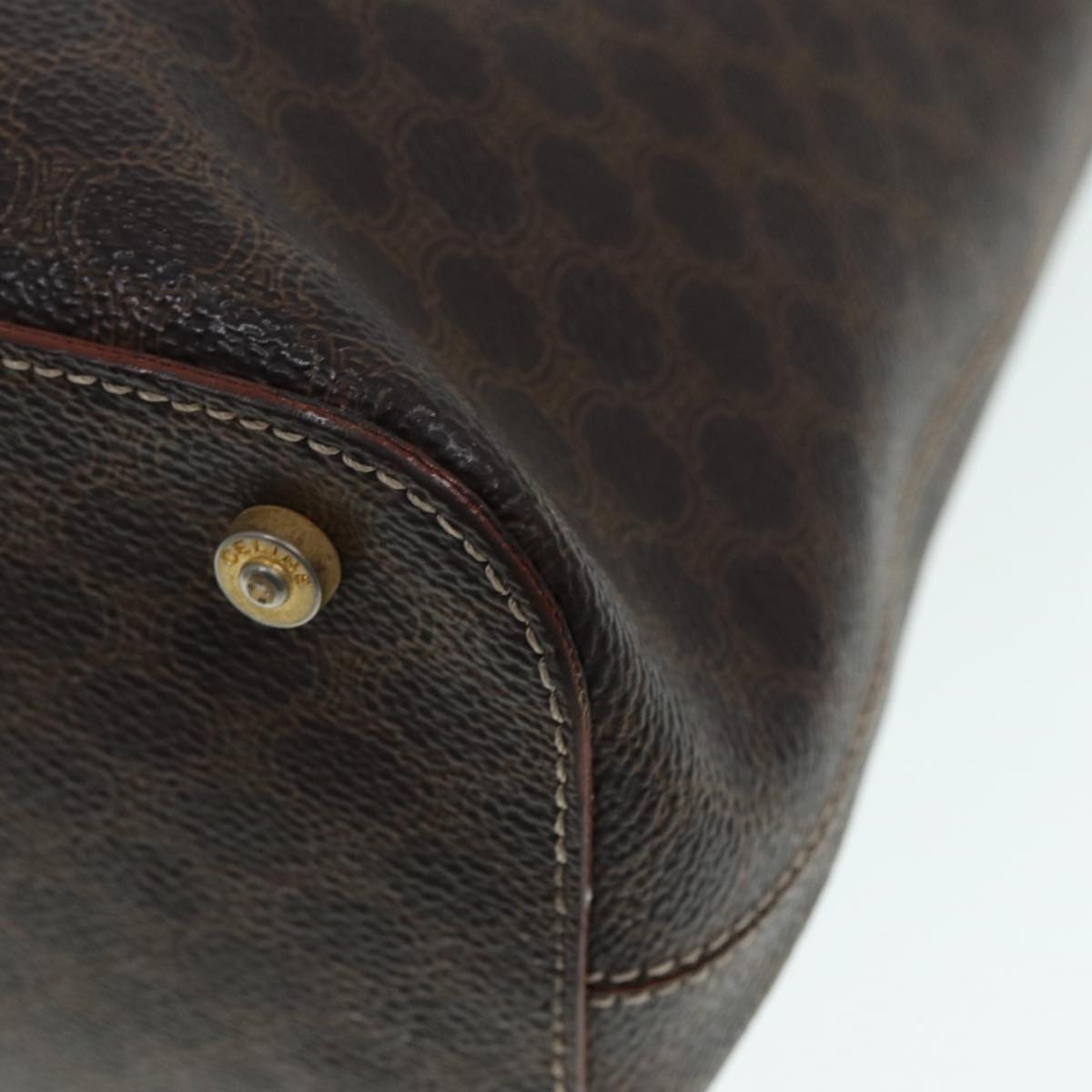 CELINE Macadam Canvas Hand Bag Pvc Brown - 16