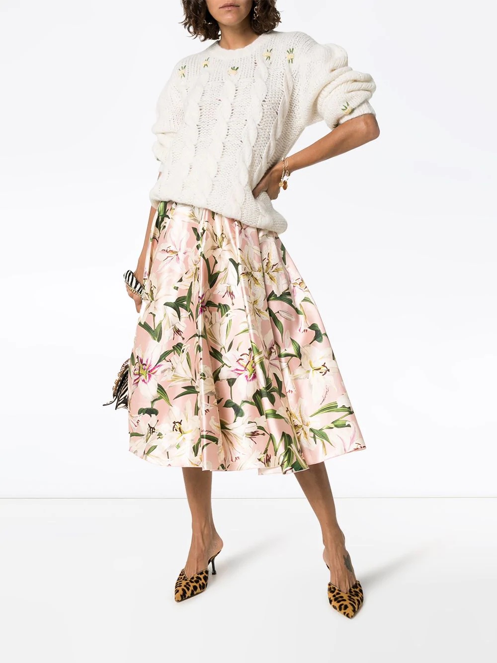 lily print midi skirt - 2