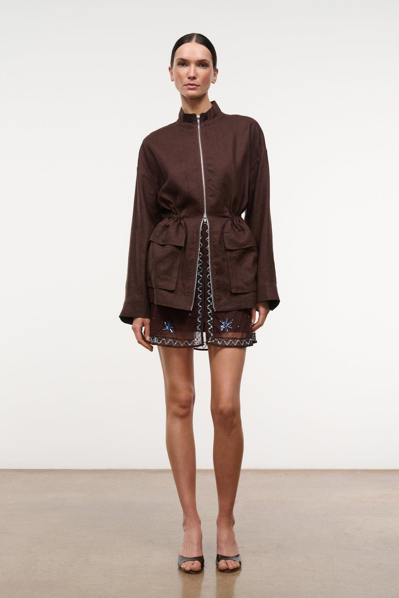 STAUD REED LINEN JACKET ROOT 8