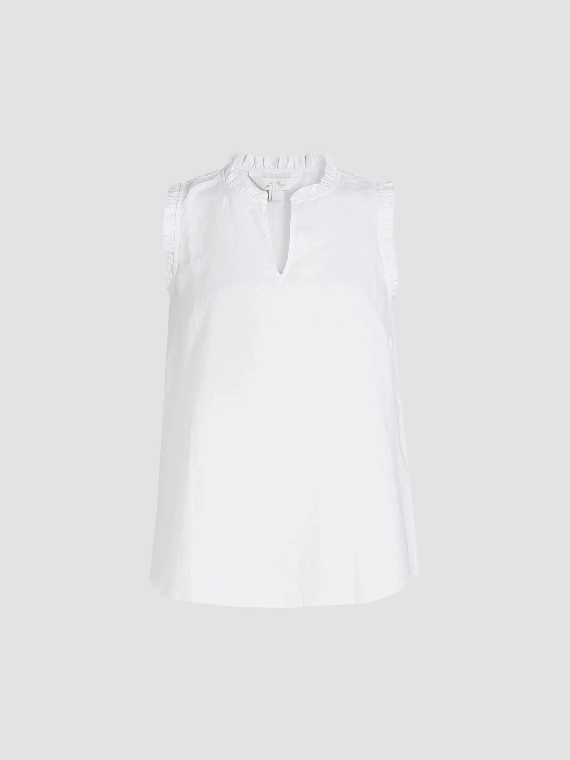 Women's Kavalla Ruffled Linen Top - Resort White - 1