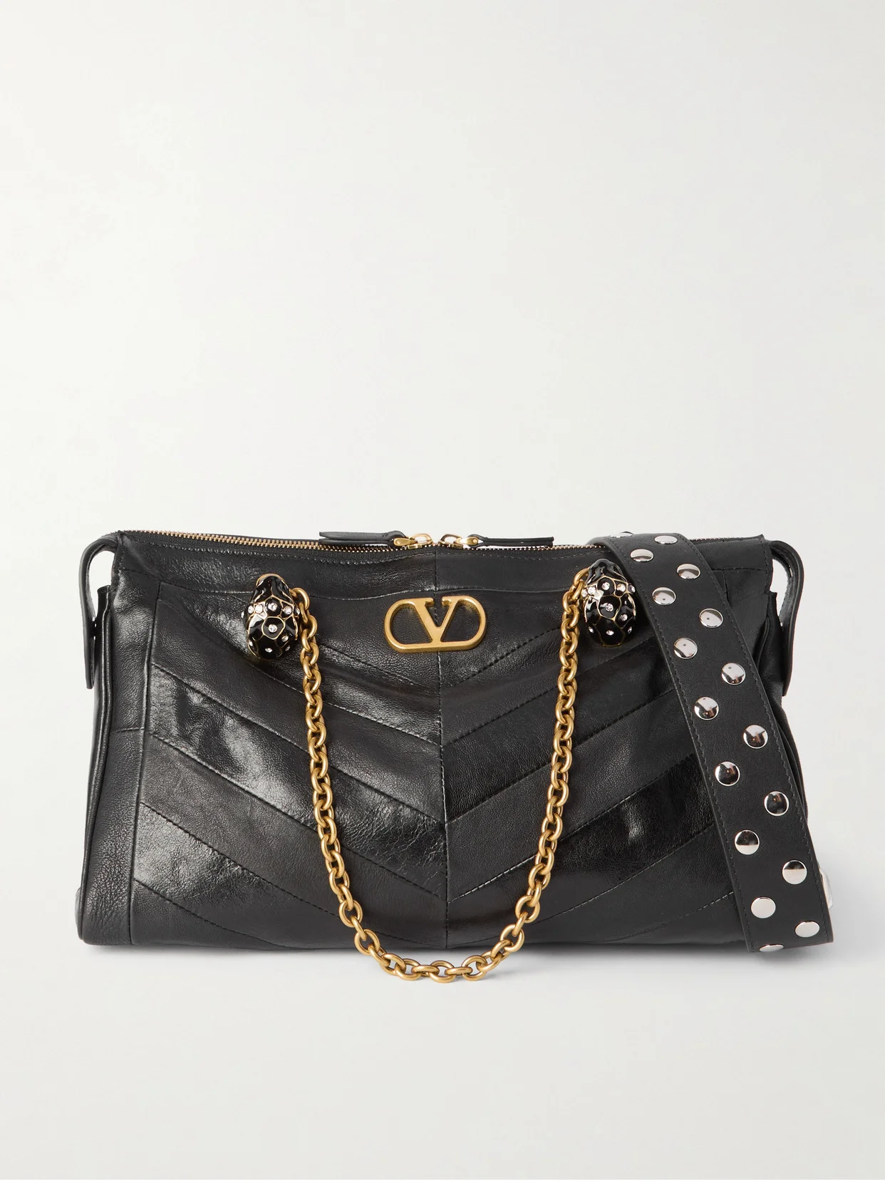 Growl Medium Embellished Leather Shoulder Bag - 1