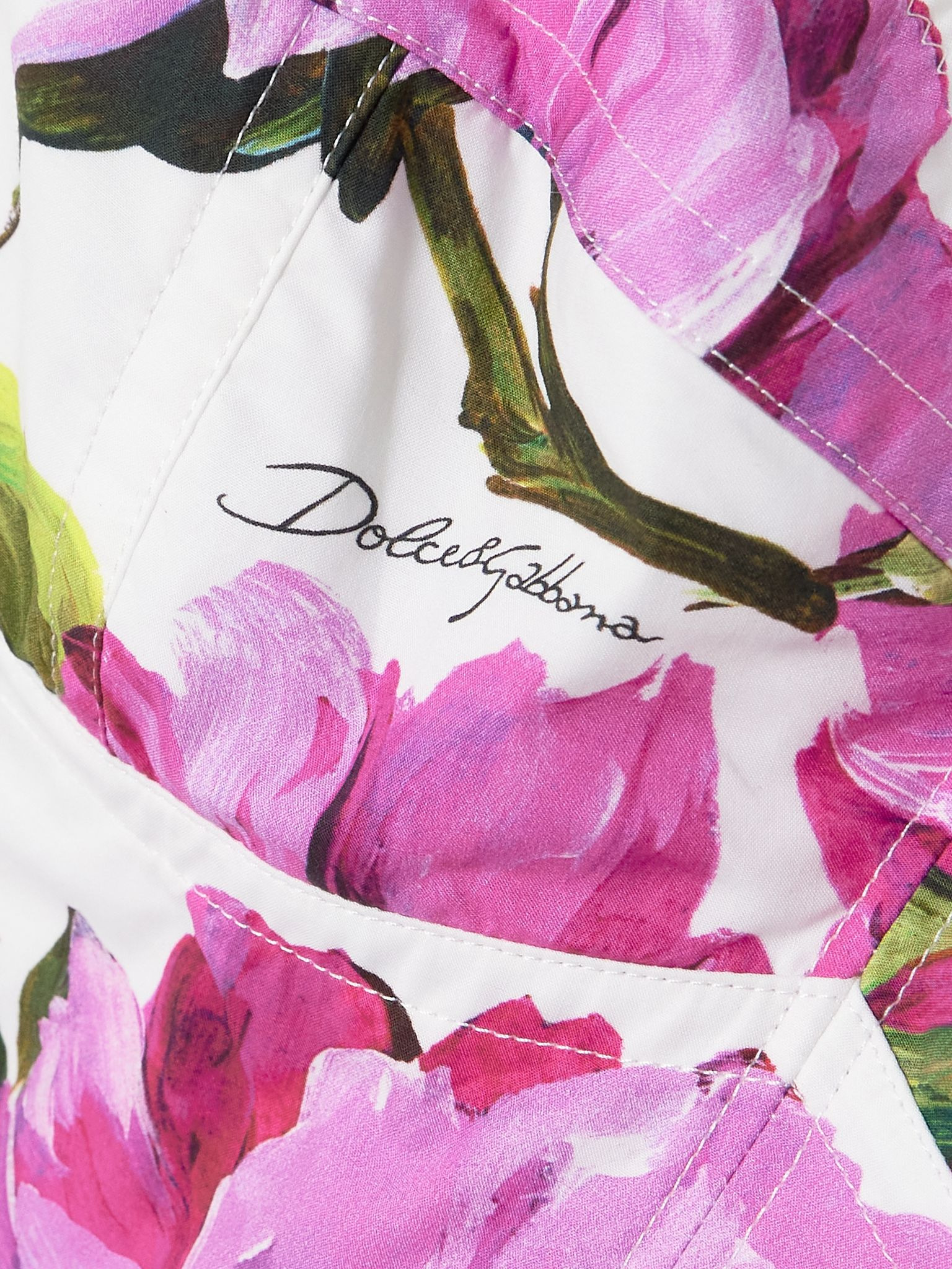 Cropped floral-print cotton-blend bustier top Pink - 4