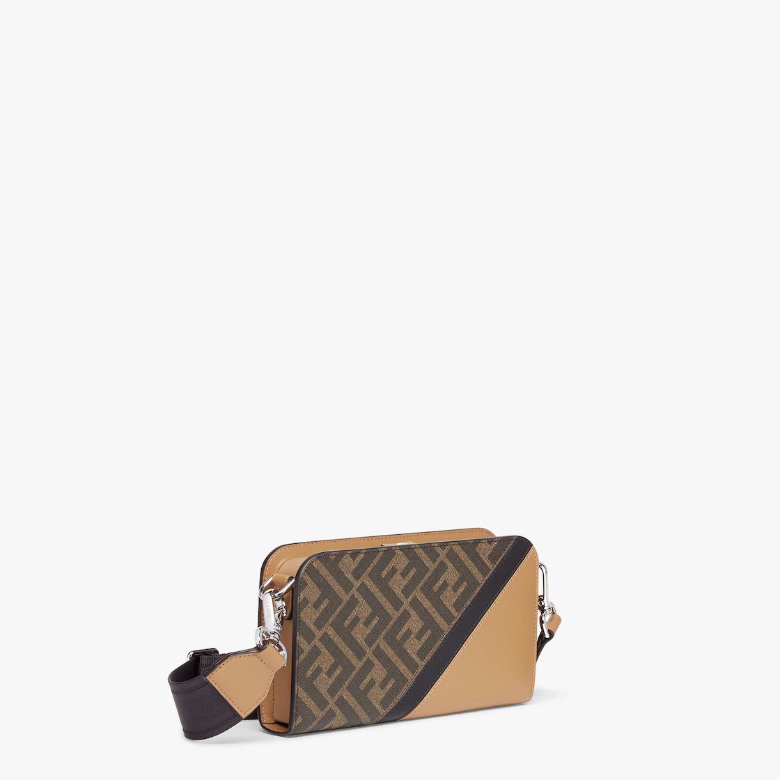 Wearable wallet with button fastening. The cross-body strap with FENDI lettering is adjustable and d - 2