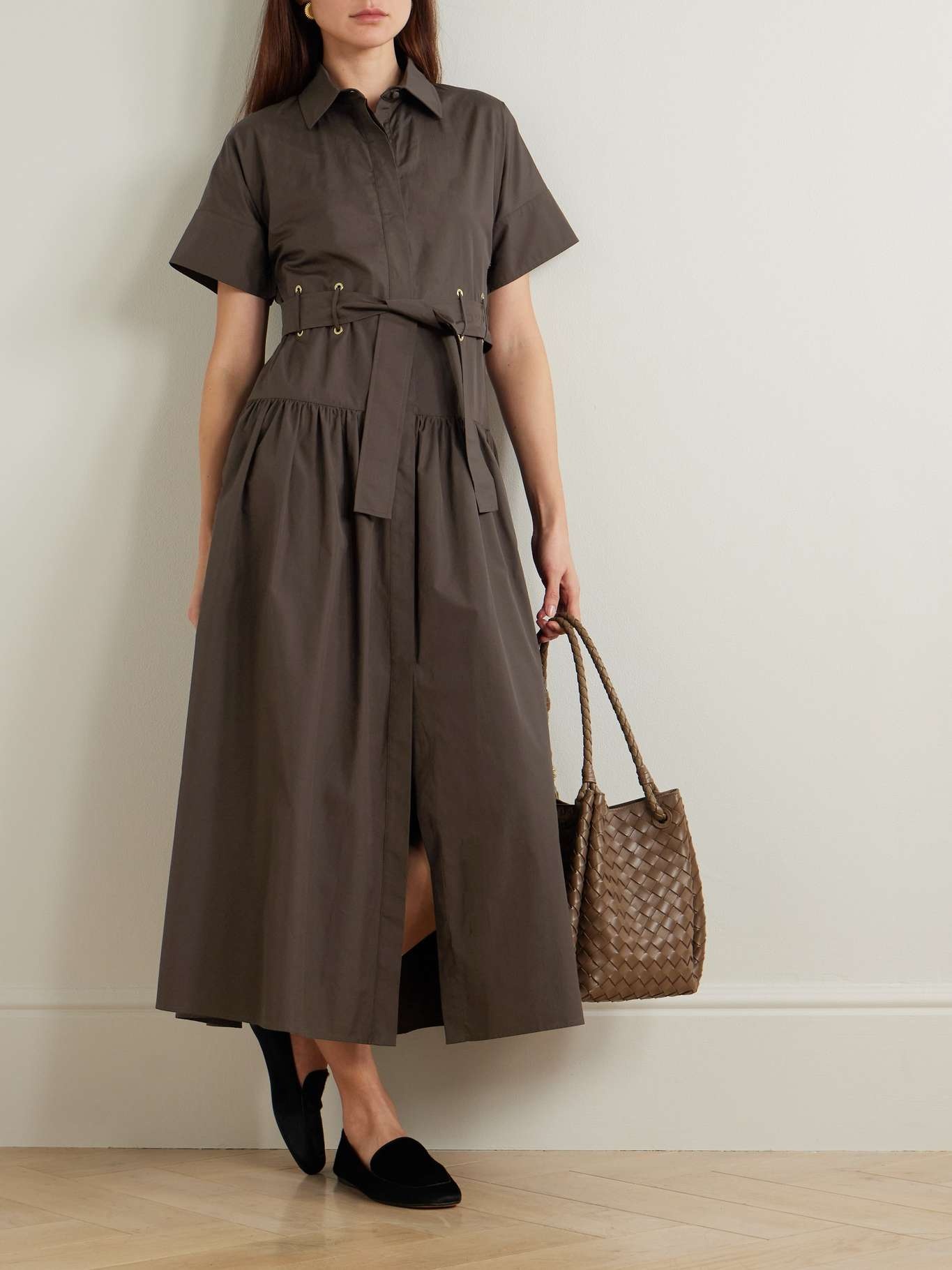 ワンピース Max Mara Agoraio Midi Dress In Cotton Poplin Max Mara Agoraio belted eyelet-embellished cotton-poplin