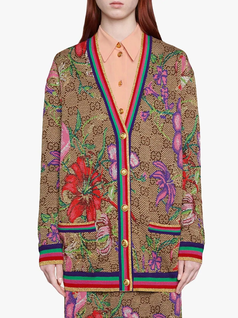 GG Flora jacquard cardigan - 3