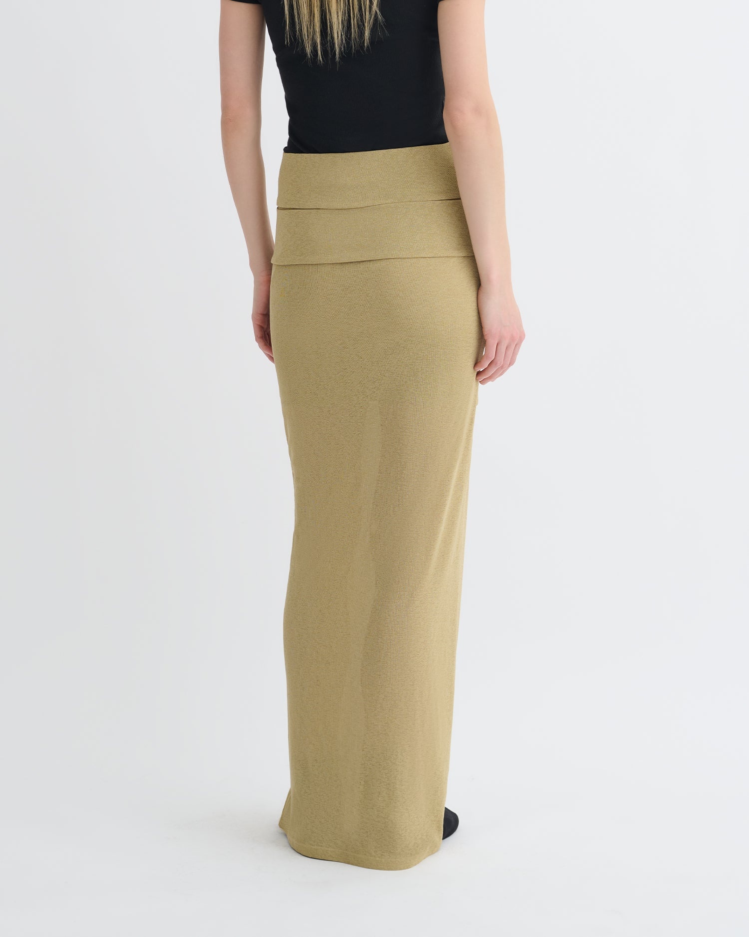 Draped Mesh Jersey Maxi Skirt - 6