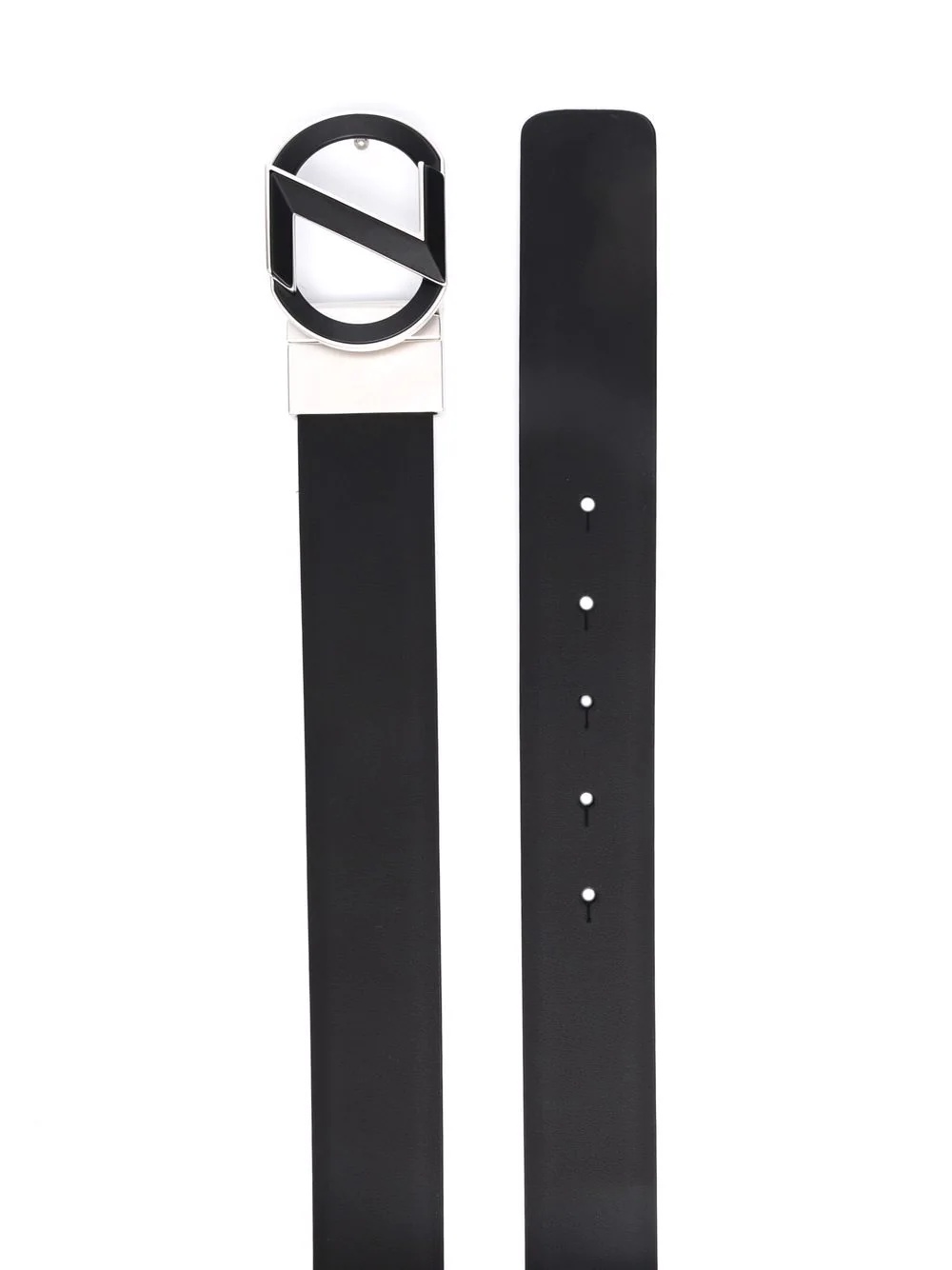 logo plaque leather belt - 2