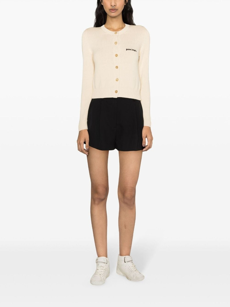 Palm Angels logo-embroidered cropped cardigan outlook