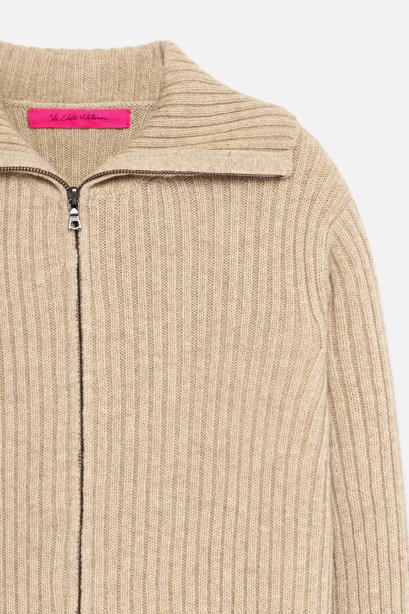 The Elder Statesman MARTHA RIB FULL ZIP CARDIGAN outlook