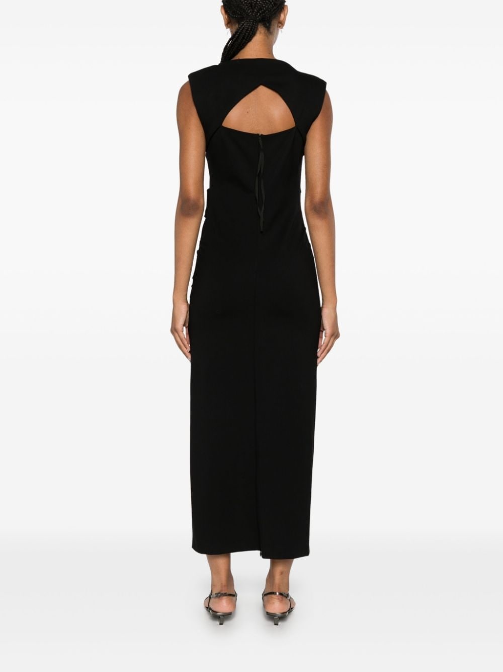 draped midi dress - 4