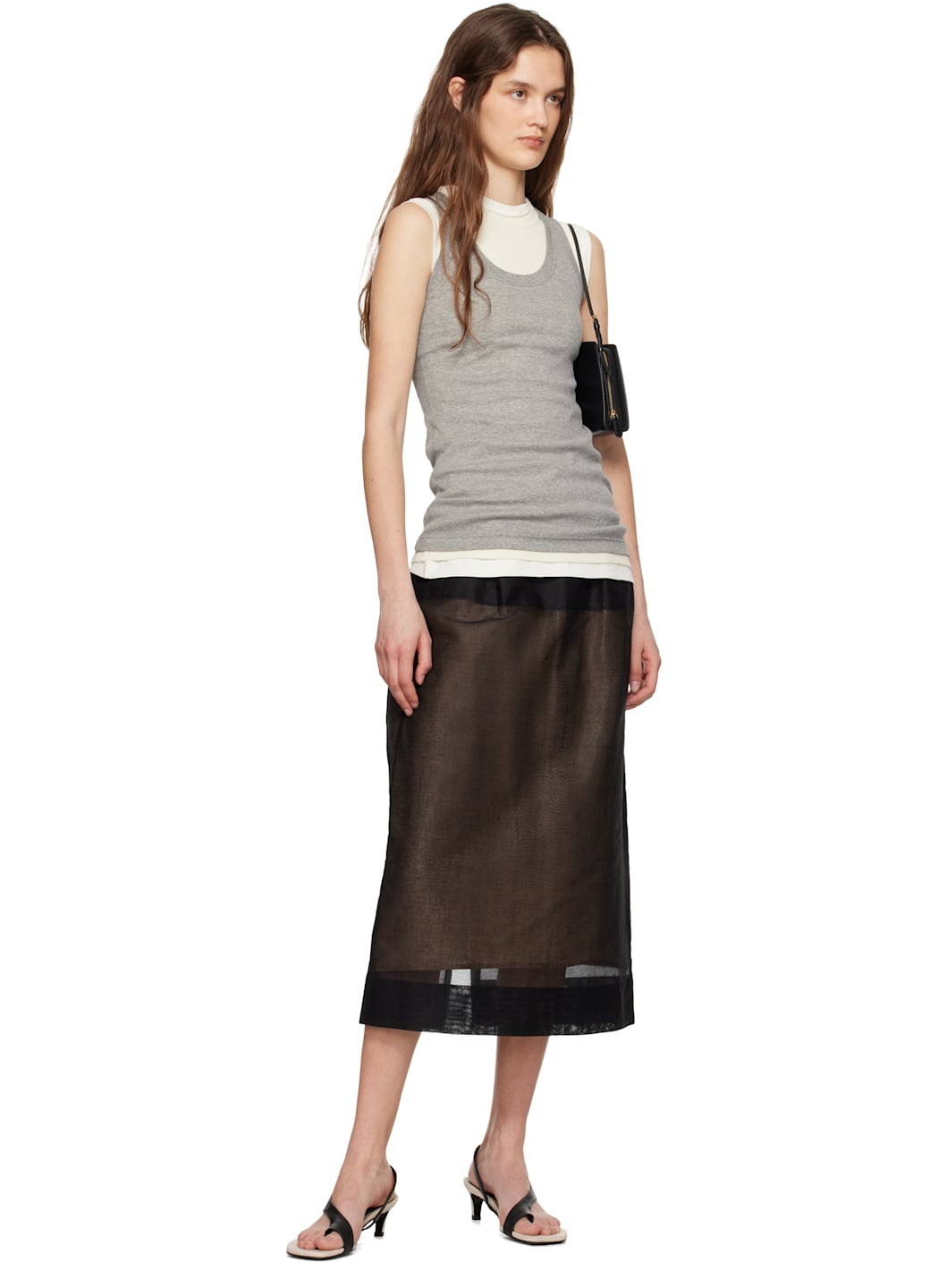 Gray & Off-White '3 Layers' Tank Top Set - 4