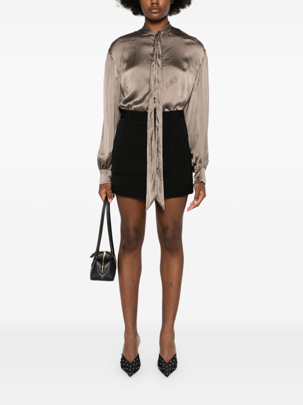 BB logo-print silk shirt - 2
