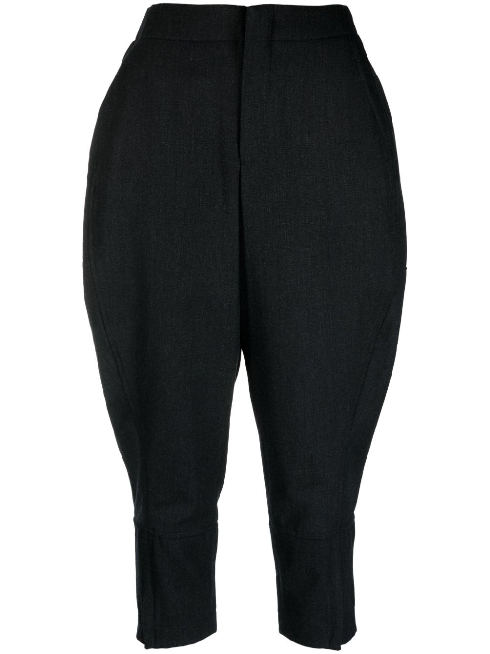 concealed-fastening wool cropped trousers - 1