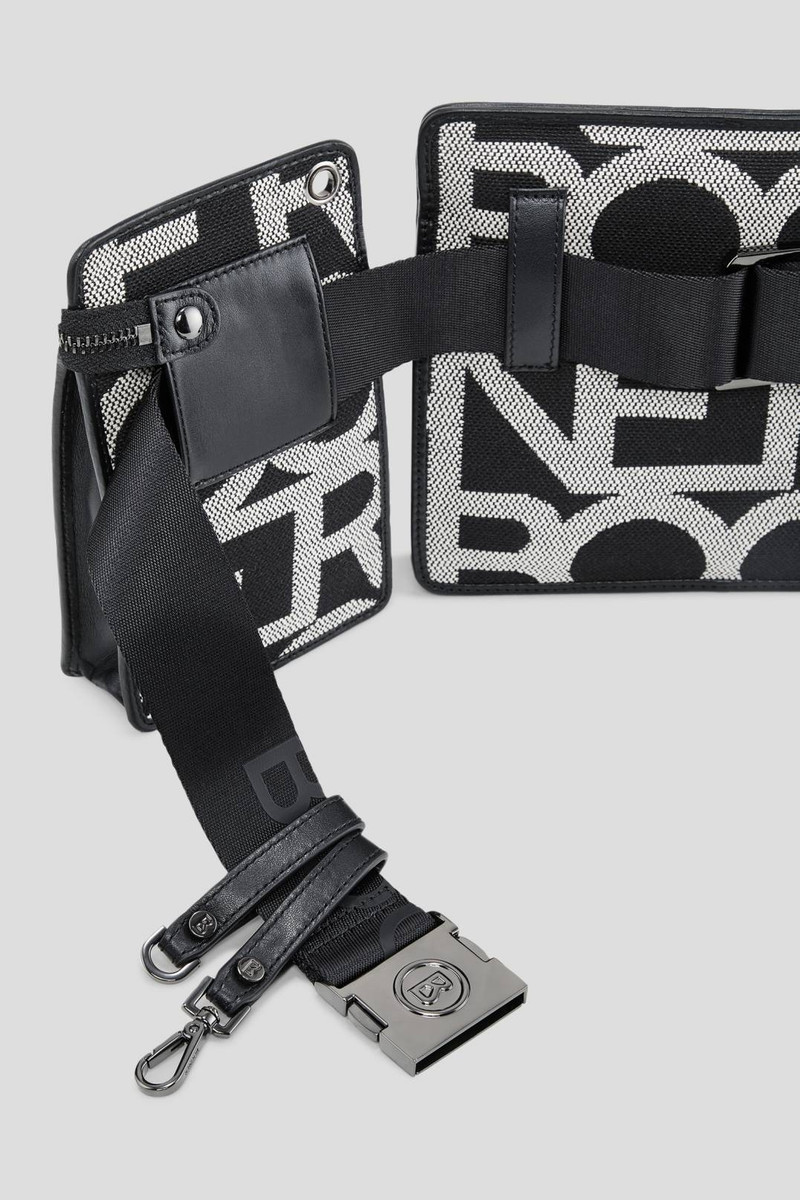 PANY ALISAR MULTIPOCKET BELT BAG IN BLACK/WHITE 6